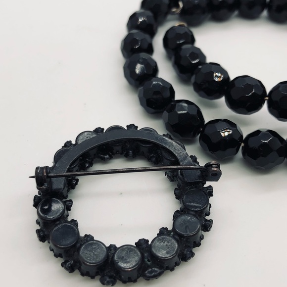 Vintage Black Deco Crystal Bracelet & Brooch 🖤🖤 - Picture 9 of 10